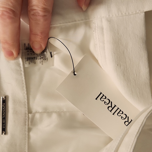Elie Tahari White Linen Trousers Size 2 - Picture 2 of 5